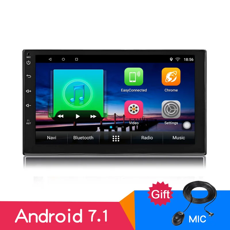 

7" Android 7.1 Car radio GPS audio 2 DIN stereo autoradio Bluetooth navigation DVD Multimedia Player universal size 17.8X10cm