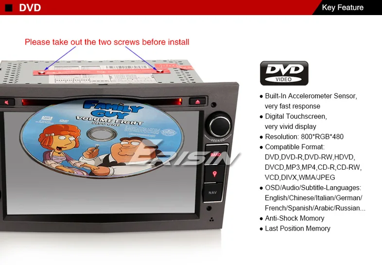 Discount Erisin ES7160P 7" WCar DVD GPS Navigator 3G DAB+ DVR System for Opel Vauxhall Holden Antara Zafira 11