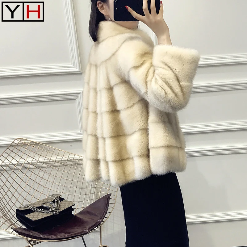 2018 genuine mink ful coat women real fur coats high end mink fur