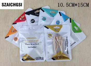 

5000pcs/Lot 10.5CM*15CM Zipper Lock Bag Retail Plastic Package Bag Poly OPP Pack cable accessories Packing Bag
