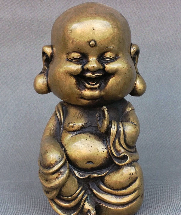 

Chinese Bronze Copper Buddhist Monk Bonze Monk Shaveling Amitabha Buddhas Statue