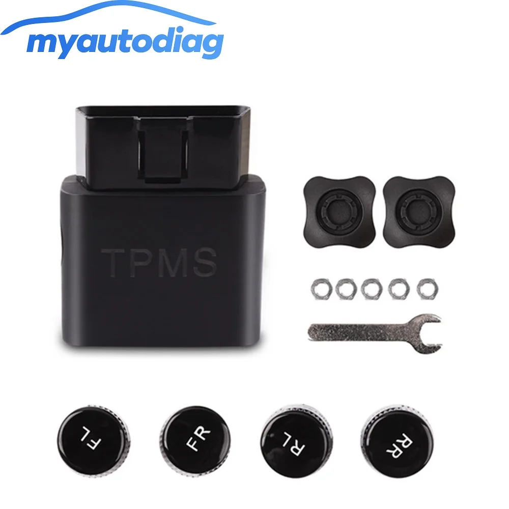 

TW500 4 External Sensors Wireless OBD TPMS Tire Pressure Monitoring System Mobile APP bluetooth Display Car Alarm Systems