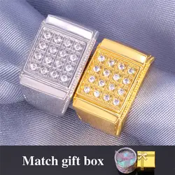 Винтаж кольцо Jewellery & Gift Box золото Цвет cubic zirconia Wedding Band Кольца Для мужчин Модные украшения r353