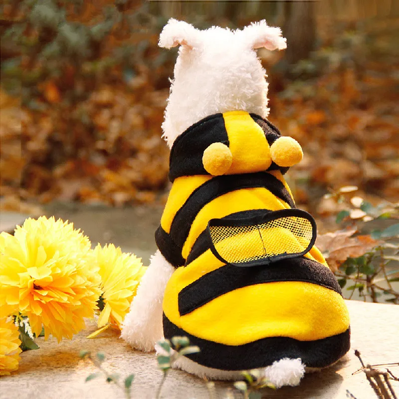 Cute bee Funny Dog Clothes Winter Pet Clothing Cosplay Costume for Dogs