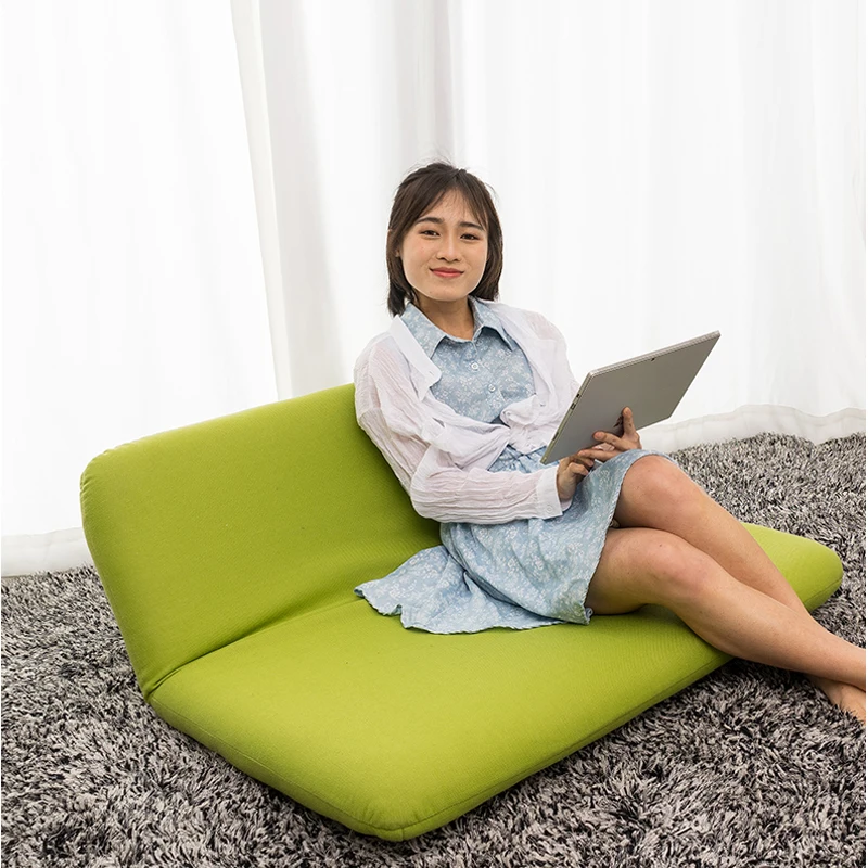 A,Double Folded Floor Sofa Bed free Adjustable Sofa Plaid Japanese Furniture Living Room Reclining Chair cover removable