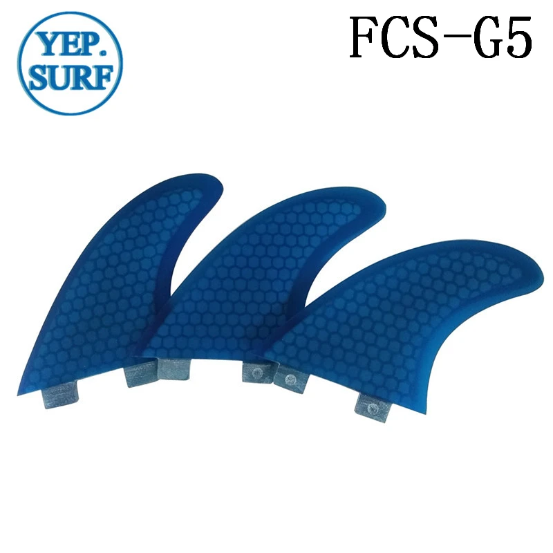 Серфинг FCS плавники G5 Размеры сотовой стекловолокно плавник синий цвет Surf quilhas FCS G5 плавники доски для серфинга