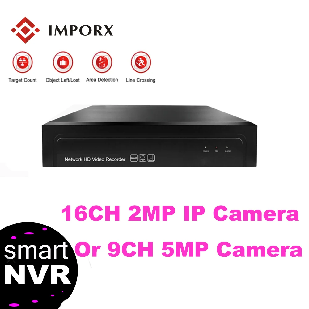 

IMPORX 16CH/9CH*5.0MP H.265/H.264 NVR 1080P HD Realtime onvif Security Video Surveillance Recorder For IP Camera CCTV System