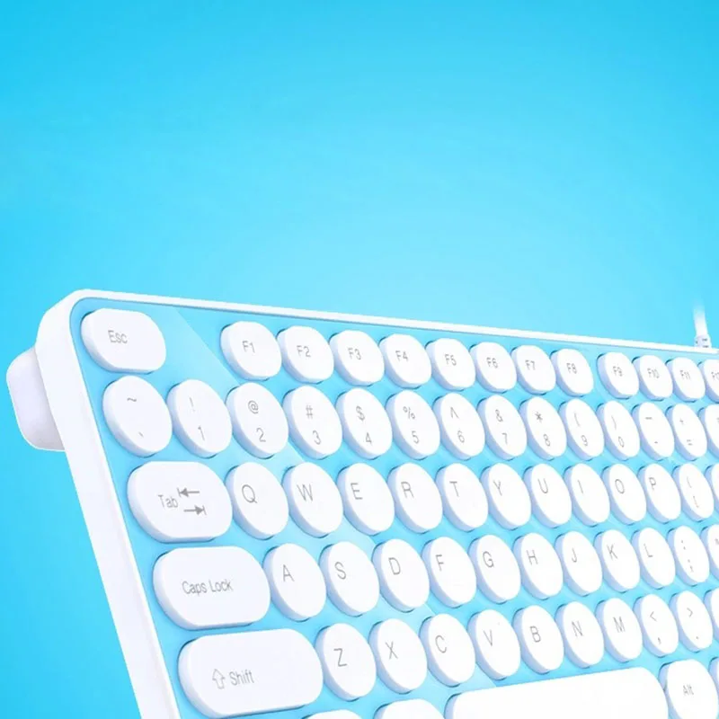 

2.4GHz Wireless Keyboard + Mouse Smart Power-saving Combo Cordless Round Key Set for Laptop Computer IJS998