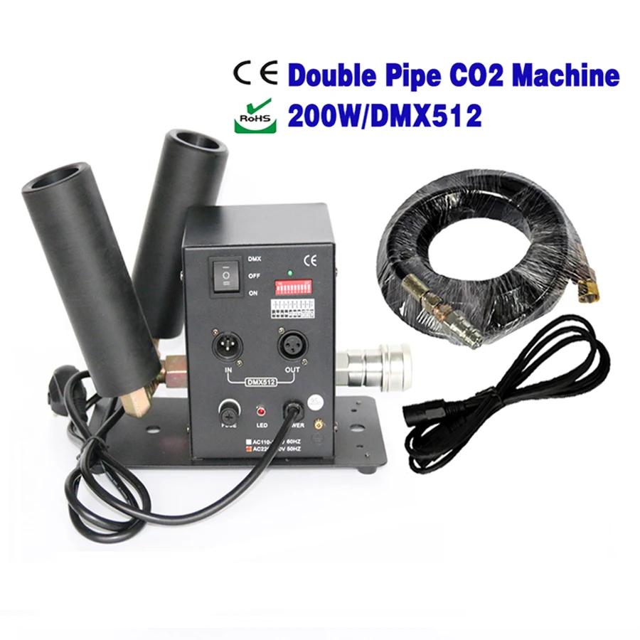 

1PC Double Nozzle Co2 Machine Jet Stage Light,Large-Sized CO2 Jet device,Wedding Fog Machine,6m Gas Hose,DMX512 disco DJ Gun