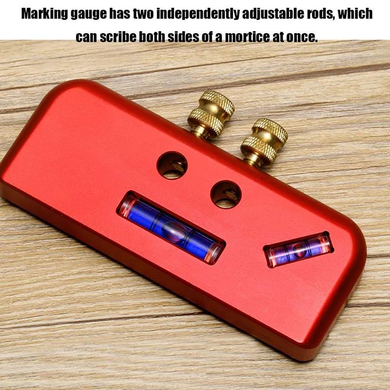 

Woodworking Marker Double-head Scriber Handheld Portable Aluminum Alloy Marking Gauge LKS99