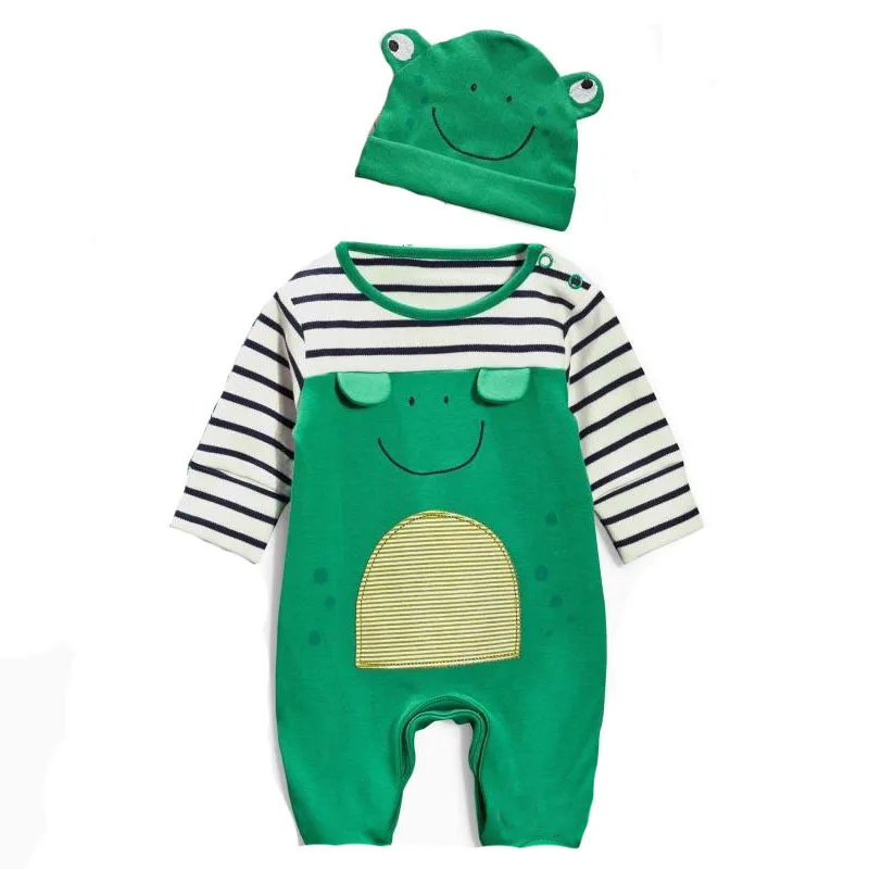 

Autumn Baby Romper Sets (Romper+Hat)Cotton Newborn Baby Girls Clothes Suit Roupas De Bebe jumpsuit Baby Boy Clothes Kid Rompers