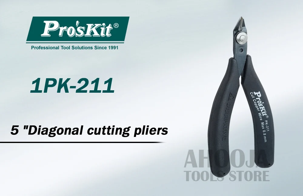 Pro'sKit 1PK-211 антистатические прецизионные электронные плоскогубцы диагональные режущие плоскогубцы режущие микрокусачки для электронный кабелерезчик