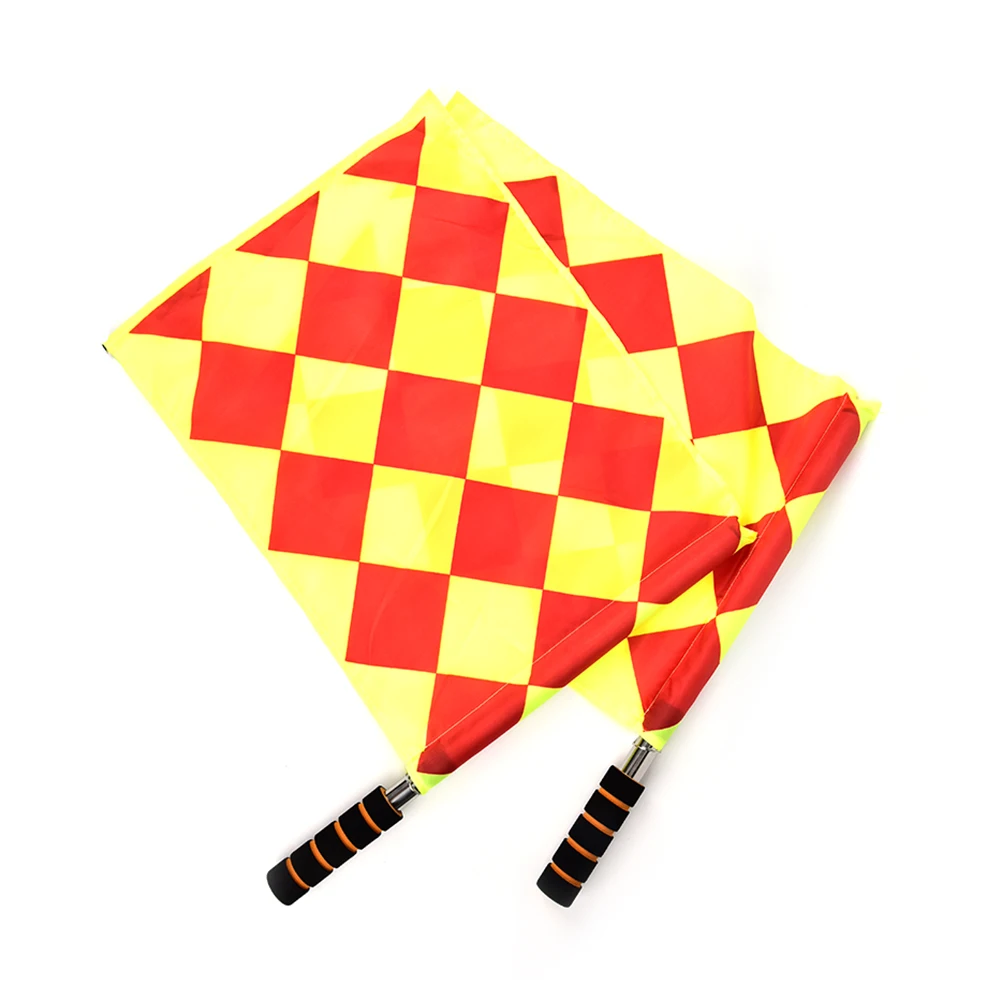 

The World Cup Soccer Referee Flag Fair Play Sports Match Football Linesman Flags Referee Equipment + Carry Bag