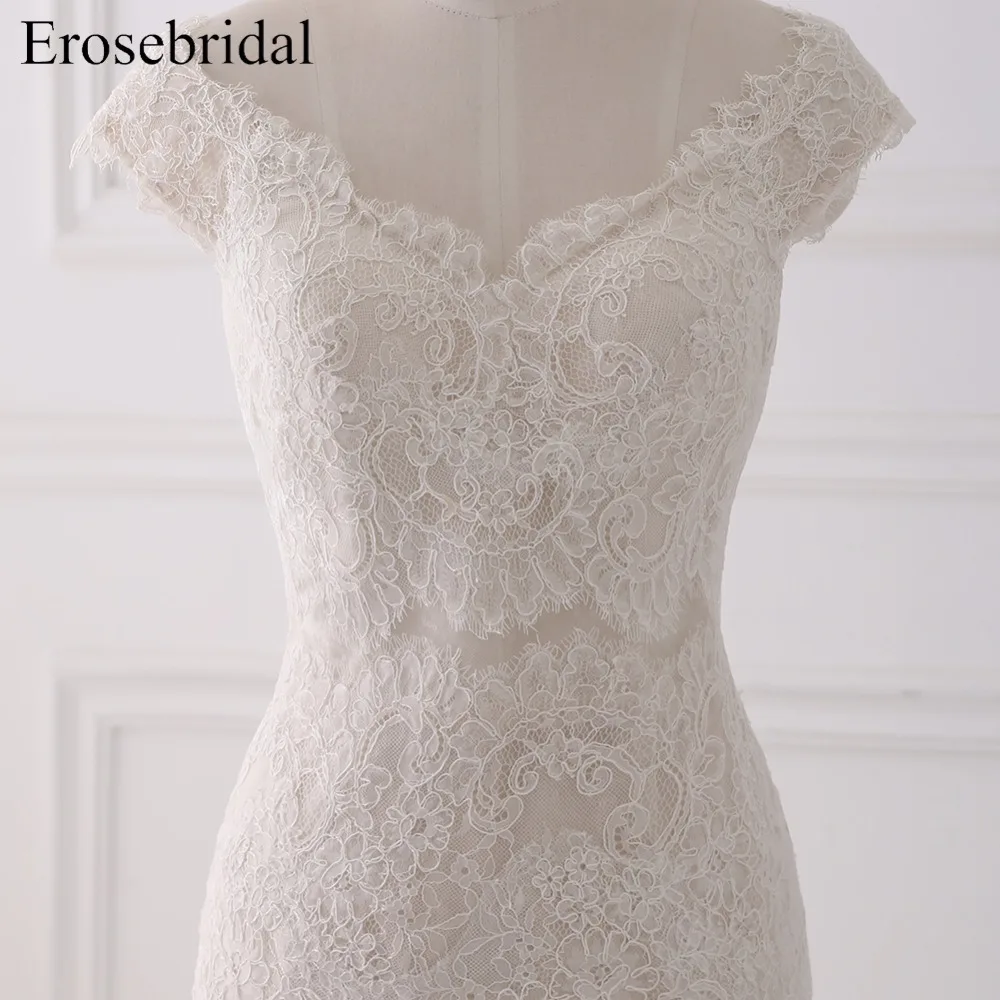 Женское платье Русалочка Erosebridal кружевное для свадьбы с коротким шлейфом модель