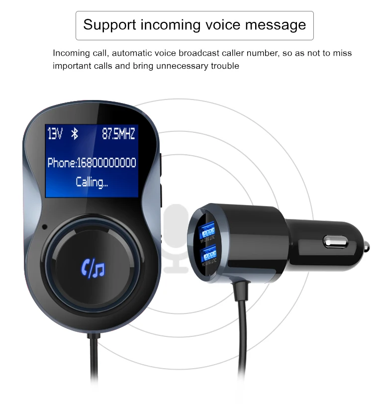 Siparnuo Bluetooth fm-передатчик Аудио Автомобильный MP3-плеер беспроводной в автомобиле fm-модулятор Handsfree Bluetooth автомобильный комплект с ЖК-дисплеем