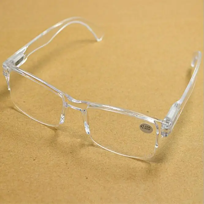 New Retro Plastic Rimless Presbyopia Transparent Clear Ultra light