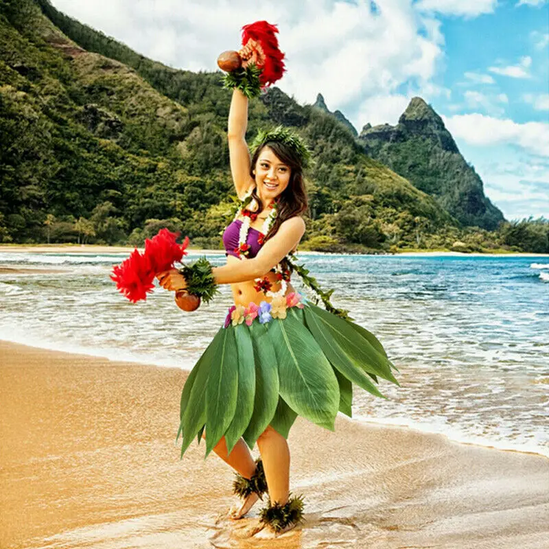 Новинка 2019 хит продаж короткая Гавайская Юбка пачка Hula Grass участник юбка для