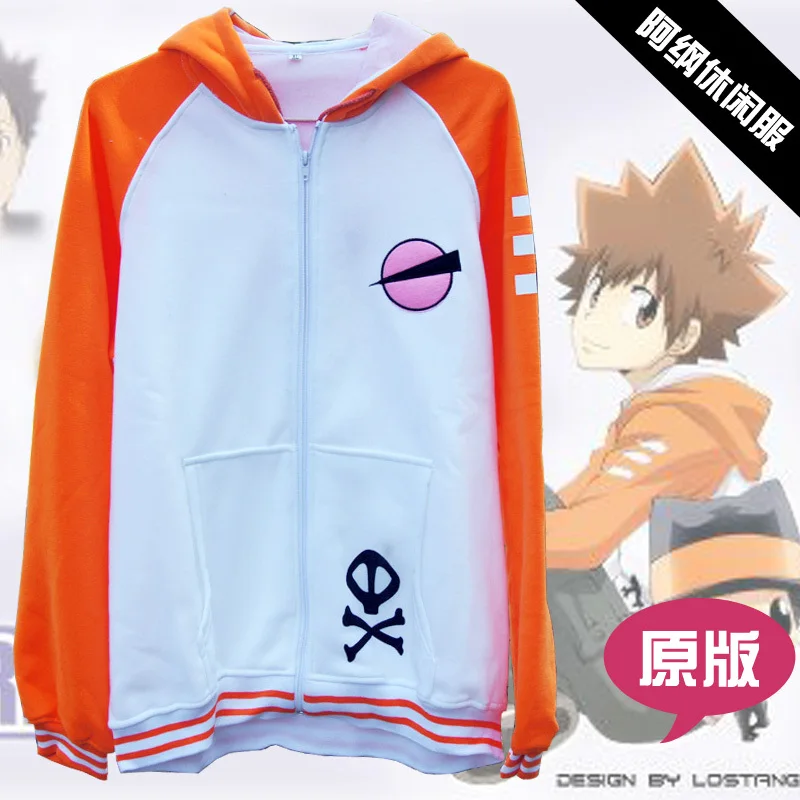 Катекио Hitman Reborn Косплей Костюм Vongola Sawada Tsunayoshi Tsuna Casaco Moletom Gokudera Com Capuz Толстовка Куртка S-XXL