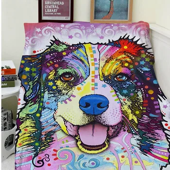 

Blanket Comfort Warmth Soft Plush Easy Care Machine Wash Colorful Australian Shepherd Sofa Bed Throw Kid Adult Warm Blanket