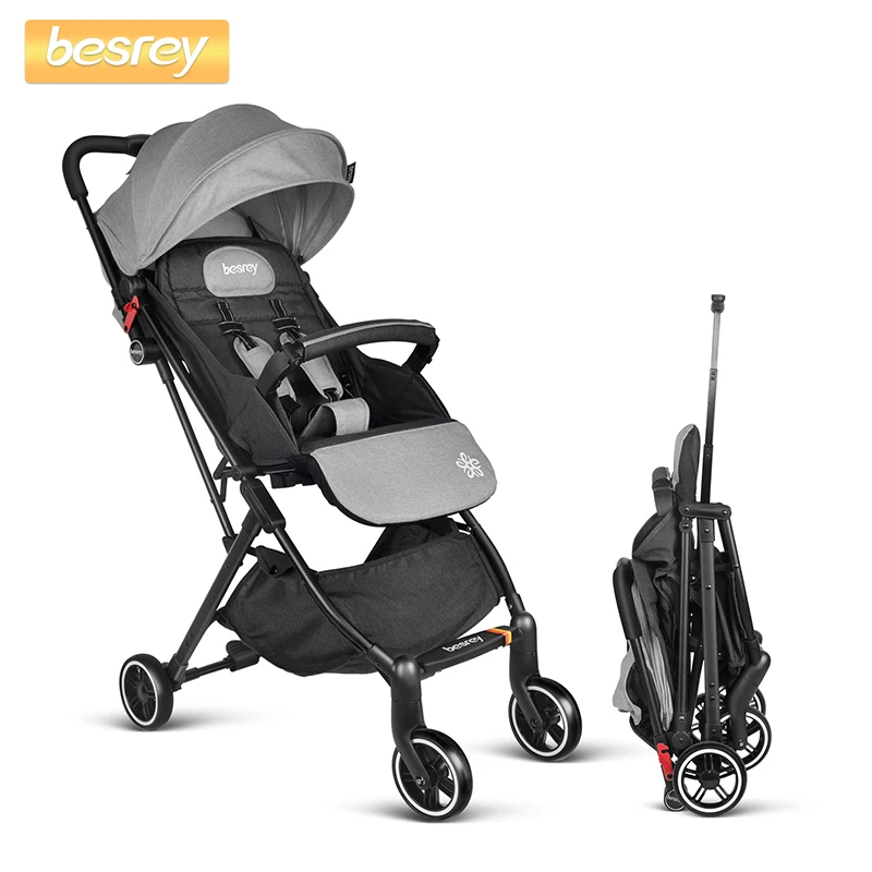 

Besrey Baby Folding Stroller Lightweight for Newborn in Four Wheels Baby Trolley Travel Kids Carriage Pram