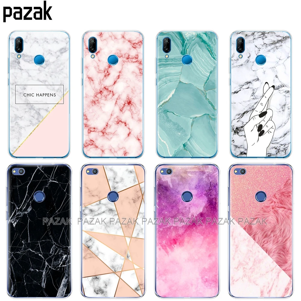

Silicone Cover Phone Case For Huawei P20 P8 P9 P10 Lite Plus Pro 2017 p smart 2018 Fation Chic Marble