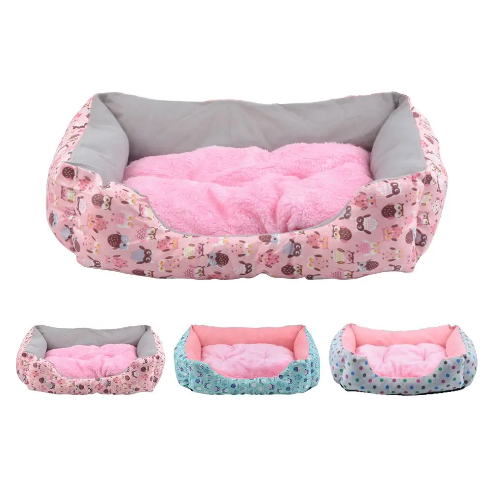 

FUNBAKY 6 Colors Dot Owl Washable Indoor Cute Cotton Pink Pet Dog Bed For Small Medium Dogs Bed & Mats camas para perro