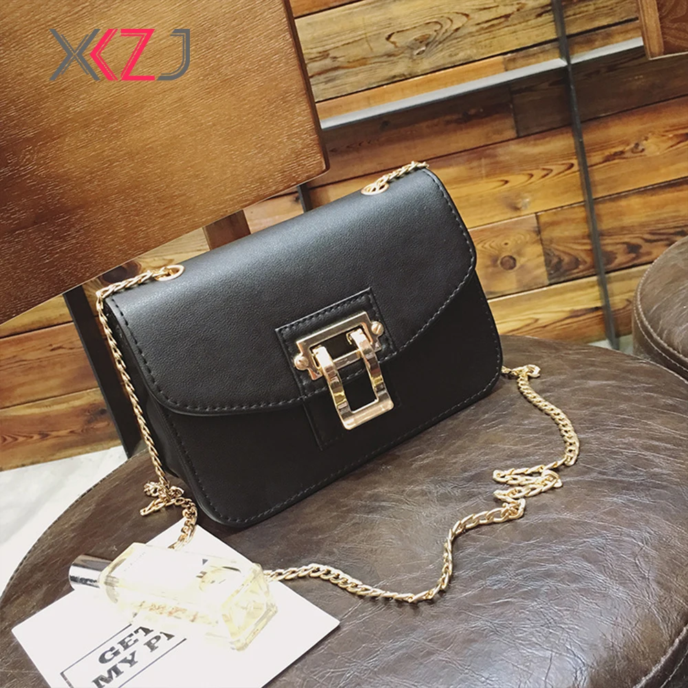 2018 Vintage PU Leather Women Bag Fashion Lock Small Women Messenger Bag Single Strap Shoulder