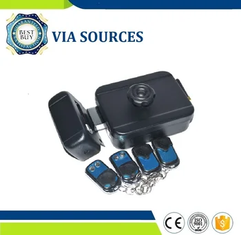 

VIA SOURCES Castle Electric Drop Bolt Lock Home Security Battery Power Remote Controls Wireless Outdoor Gate Door