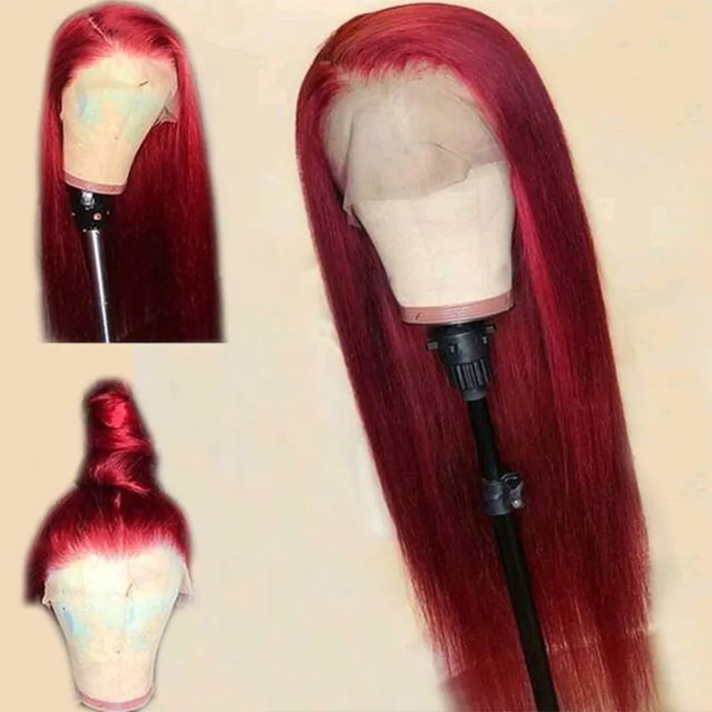 Hot Sexy Wine Red Body Wave African American Wigs High Temperature