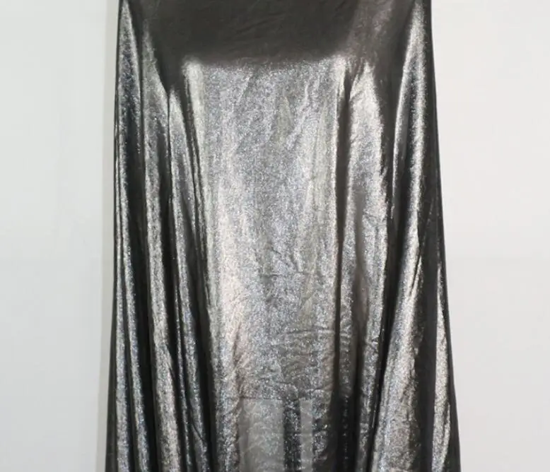 Black-Silver Блестящая шифоновая ткань, мягкая, бронзовая, волшебный цвет, дышащая, сделай сам, ткань для платья 100 см* 150 см - Цвет: Black-Silver