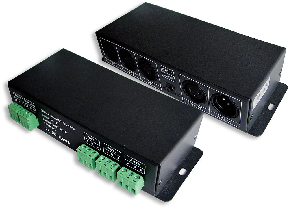 

2019 New LTECH LT-123 DMX512 Signal Amplifier DC12-24V input DMX Amplifier RS-485 Signal Amplifie