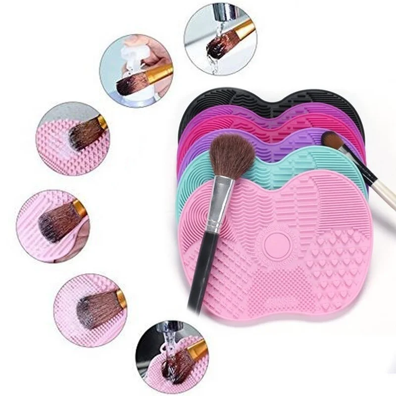 

YALIAO 2PCS Makeup Brush Cleaner Silicone Cosmetic Cleaning Mat Portable Washing Tool Pad Scrubber with Suction