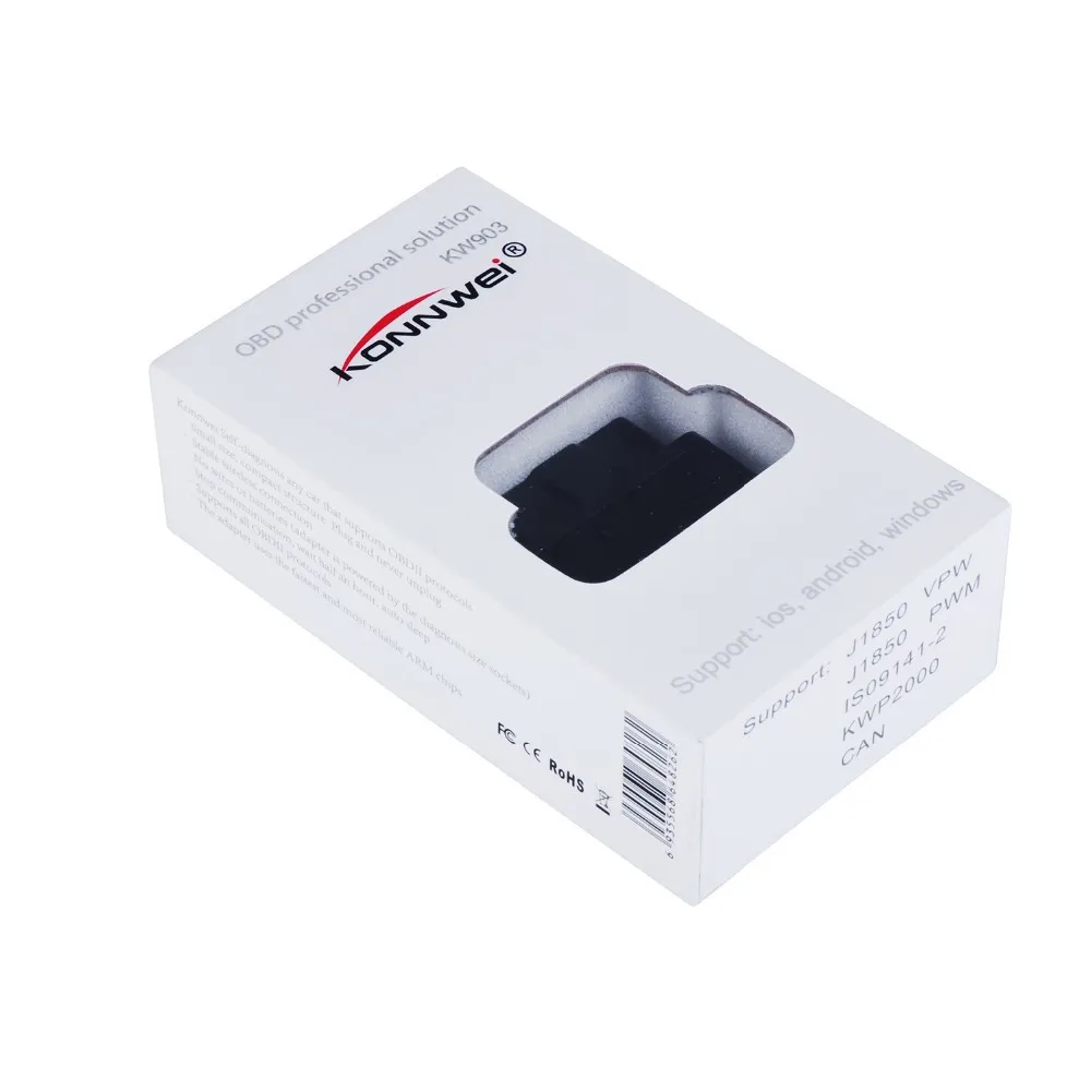 Бренд KW903 ELM327 Bluetooth для автомобиля/транспортного средства OBD2 OBDII Авто диагностический инструмент Портативный авто детектор неисправностей