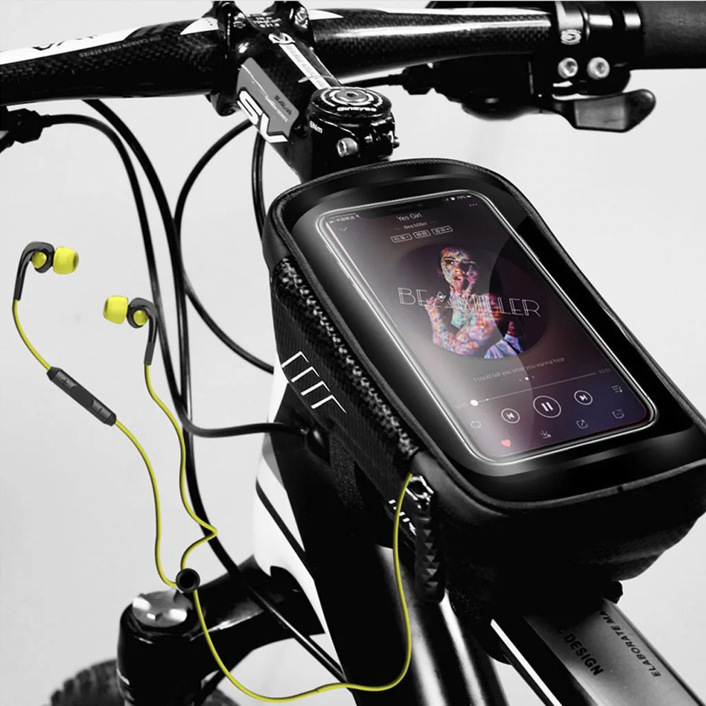 

WILD MAN Mountain Bike Bag Rainproof Waterproof Mtb Front Bag 6.2inch Mobile Phone Case Bicycle Top Tube Bag Cycling Accessories
