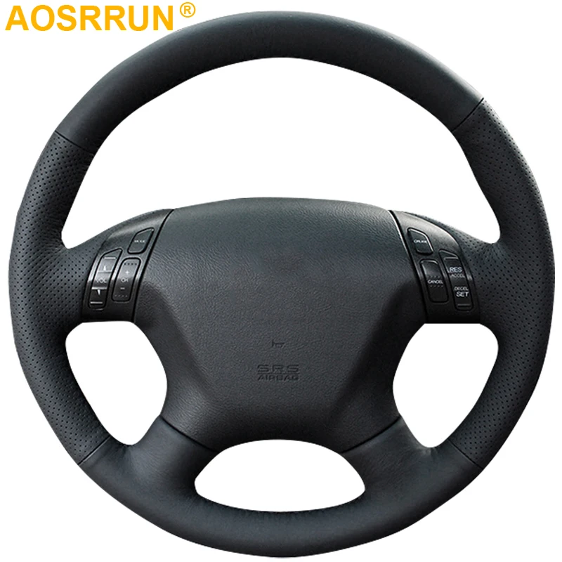 Coprivolante-per-auto-in-pelle-nera-per-Honda-Accord-...
