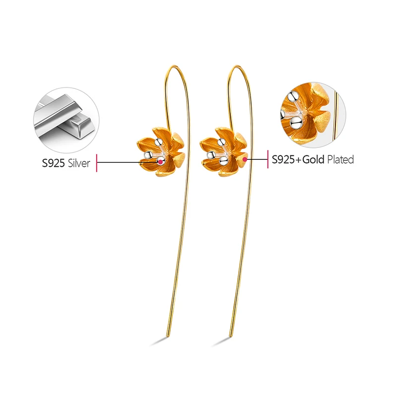 Lotus Fun реальные 925 пробы серебро Природный оригинальный ручной Fine Jewelry Винтаж