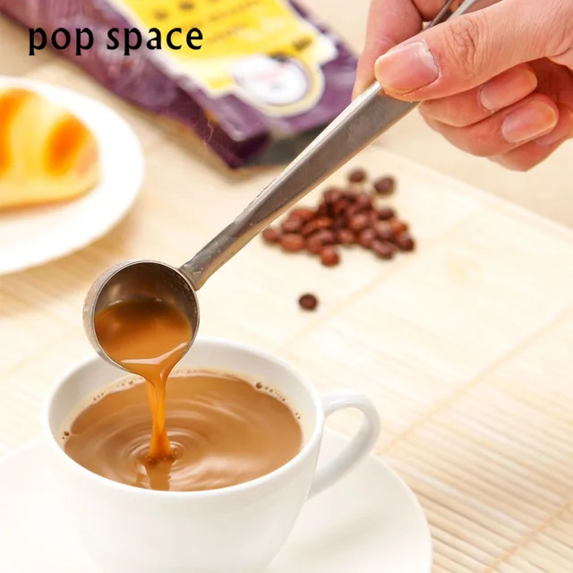 Special Offers Clearance sale 1pc Multifunctional Stainless Steel Coffee Measuring Scoop With Bag Clip Sealing Tea Measuring Spoon Kitchen Tool