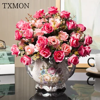 

European simulation dry flower living room decoration potted set ornament decoration indoor dining table plastic fake flower