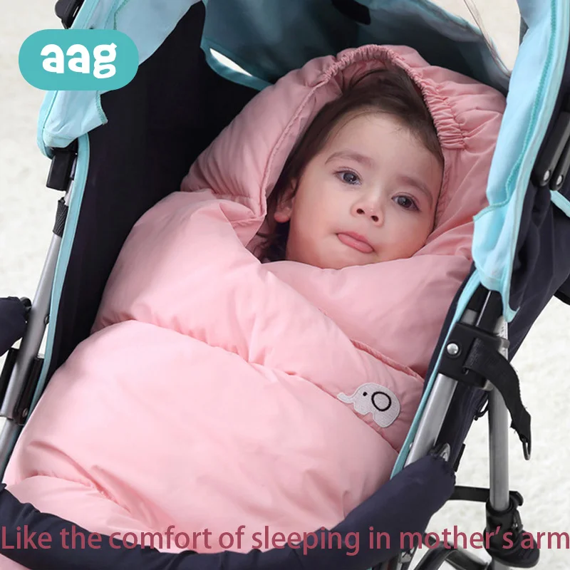 

AAG Baby sleeping Bag Warm Windproof Baby Stroller Sleepsacks Robe Bag Bunting Footmuff Blanket Newborn Stroller Accessories 40