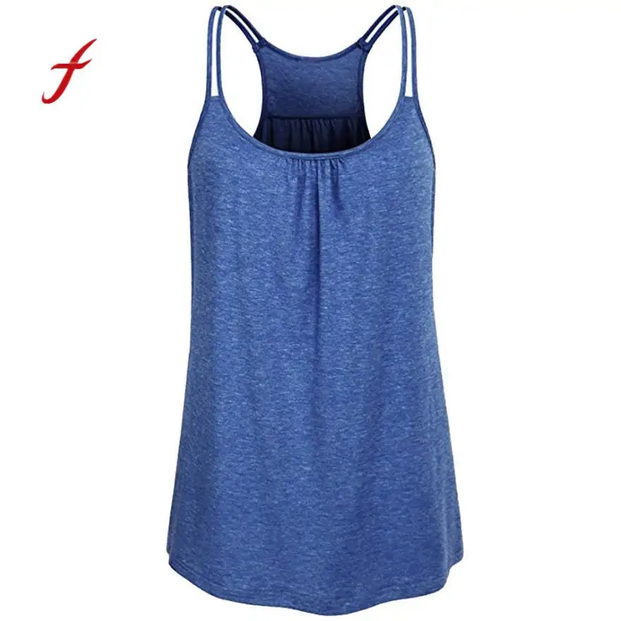 Aliexpress.com : Buy 2018 Women's Solid Scoop Neck Cute V Neck Tank Top Tee Workout Camis Blouse 