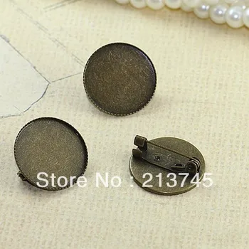 

Free shipping Tooth plate cameo brooch blank fit 20/25mm brooch finding,safety brooches tray Attract your attention