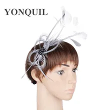 Peines elegantes de plumas para el pelo bonitos como tocados nupciales tocado vintage negro para fiesta tocado de estilo occassion sombreros para eventos