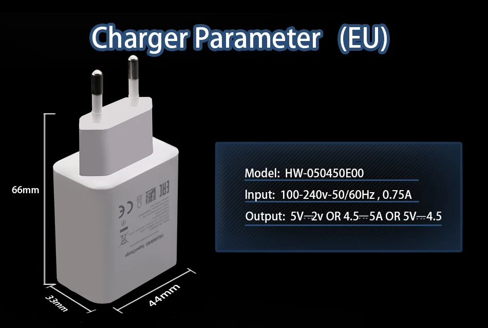 huawei Supercharge быстрое супер зарядное устройство mate 10 20 Pro P30 P10 P20 Nova5T 4.5V5A type-C USB 3,0 type C кабель