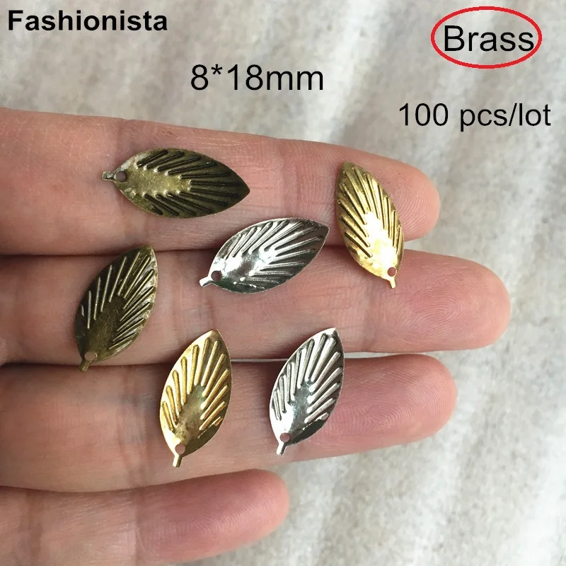 Raw brass leaf Brass stamping Leaf pendant Leaf stamping ...