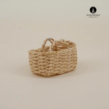 Мини милый кукольный домик рама из ротанга ручной работы корзина для овощей куклы миниатюрное украшение