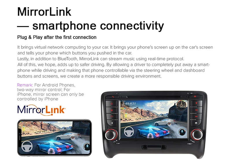 Sale A-Sure 7 Inch 2 Din 4 Core 32G Android 9.0 Auto Radio Car Stereo DVD Player GPS Sat Nav Navigation For Audi TT MK2 DAB+ 4G+ WIFI 15