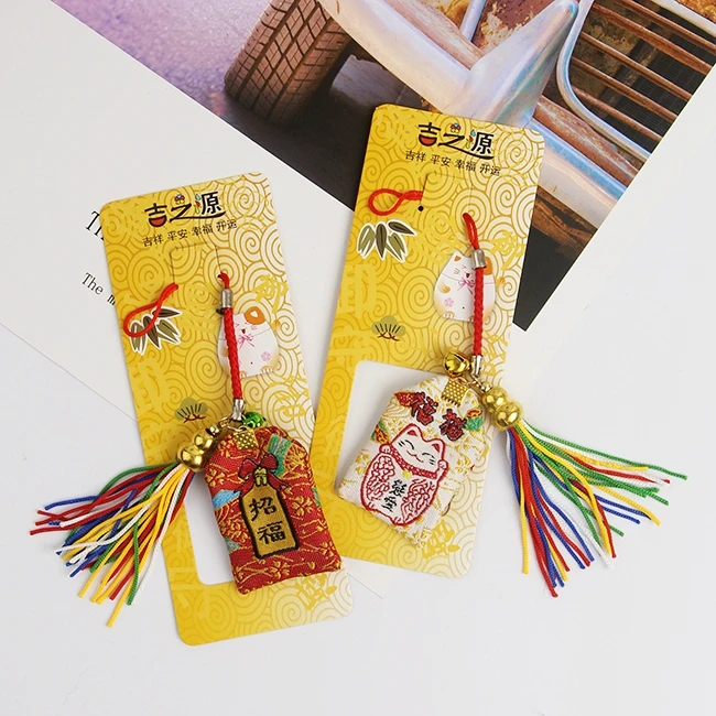 2021 Japan Traditional Amulet Talisman Churinga Periapt Maneki Neko Lucky Cat Fat Plutus Keychain Women Car Bag Pendent D285 | Украшения и