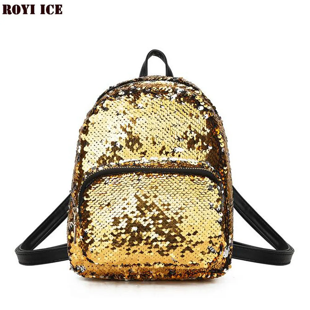 Royi Ice New Fashion Mini Sequin Backpack Women School Bags Princess