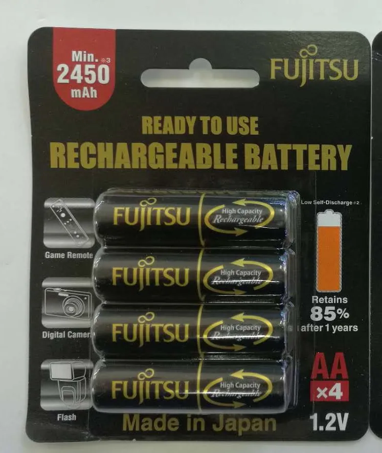 

Fujitsu 2450mah FDK HR6 rechargeable battery AA combination custom HR-3UTA 4cells/cad 1.2v NI-MH