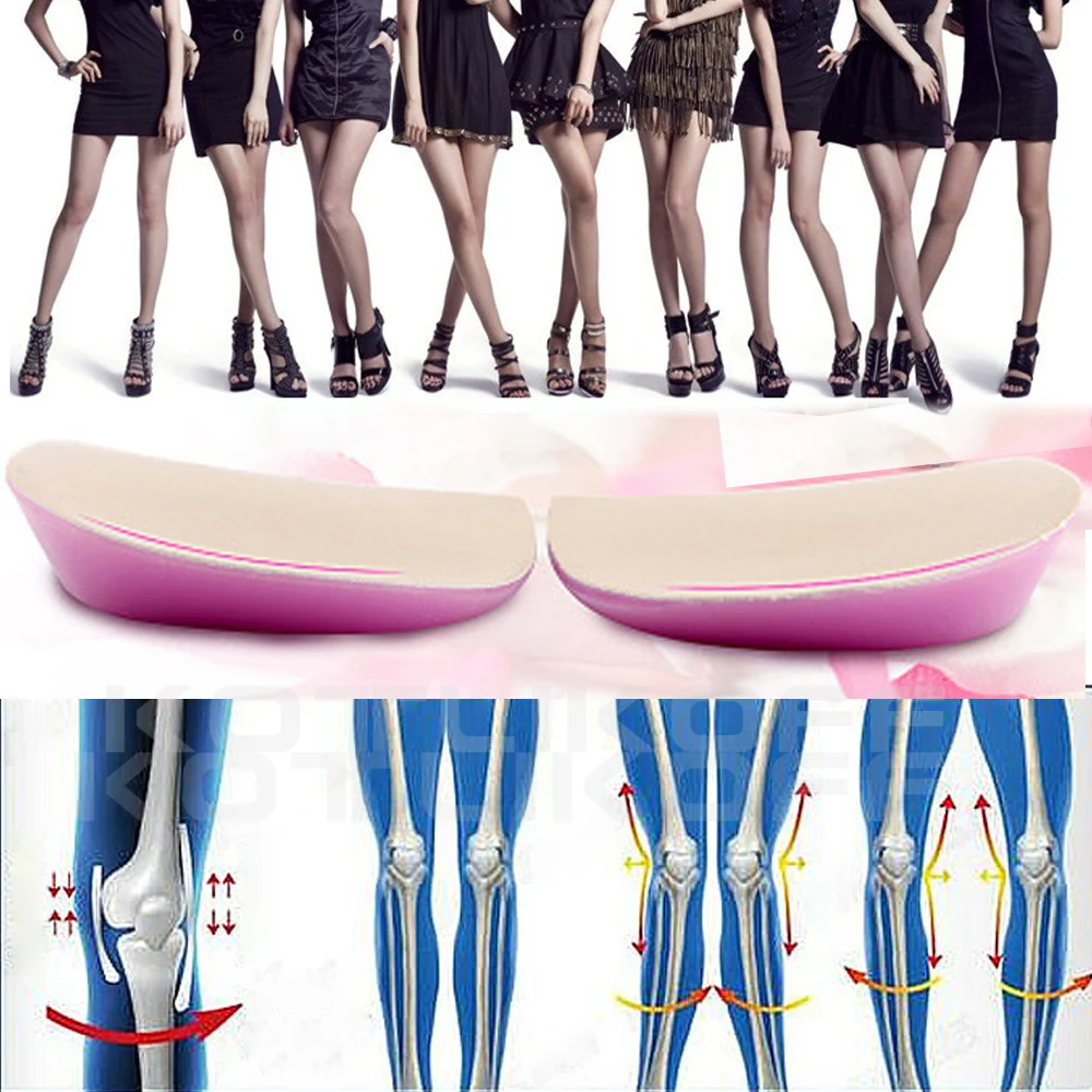 Shoe Insoles Orthopedic Sole O/X Type Leg Inserts Medial Lateral Heel Wedge Lift Silicone Pads Corrective Unisex